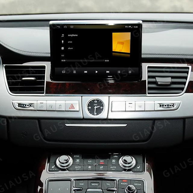 YANFU Android 13.0 Auto-Multimedia-Player mit GPS-Navigation für Audi A8 A8L D4 2009-2017, Autoradio Stereo-Headunit, Schwarz - Bild 1