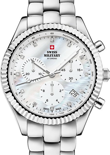 Swiss Military Chronograph Damenuhr, Quarz, Edelstahl, 38 mm, 5 ATM - Bild 1