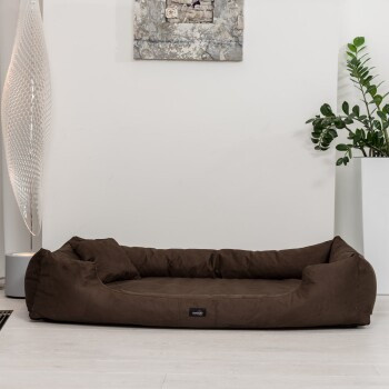 Tierlando MORITZ VIP Hundebett Hundesofa braun mit abnehmbarem Bezug und erhöhter Kante, B/T/H: 130 x 100 x 25 cm - Bild 2