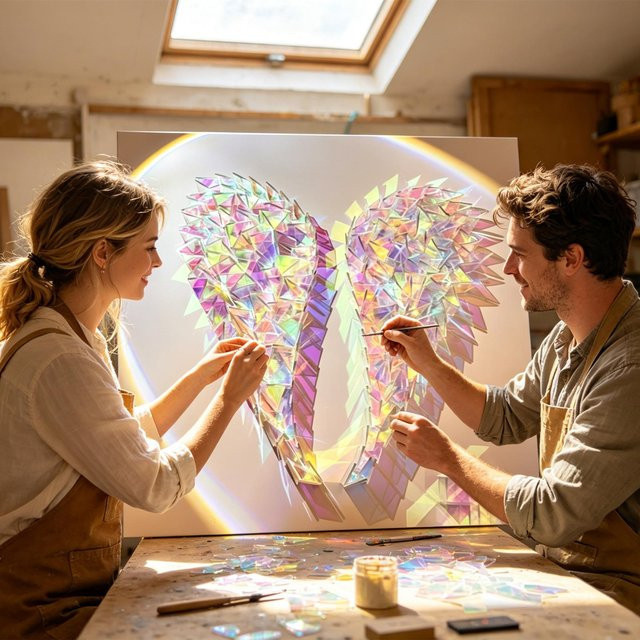 Regenbogen-Holographische Acrylquadrate Multicolor Lichtbrechende Schillernde Acrylplatten für Heimwerkerprojekte - Bild 1