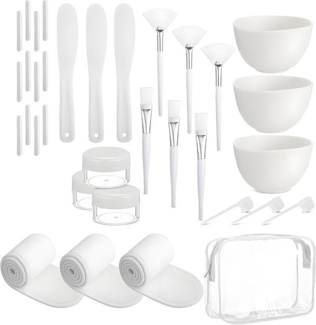 Greenery Tools Gesichtsbürsten-Maskenschalen-Set, 37-teilig, weiß, Unisex - Bild 1