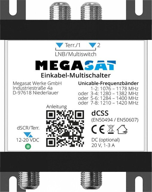 Megasat Einkabel-Multischalter in Schwarz - Bild 1