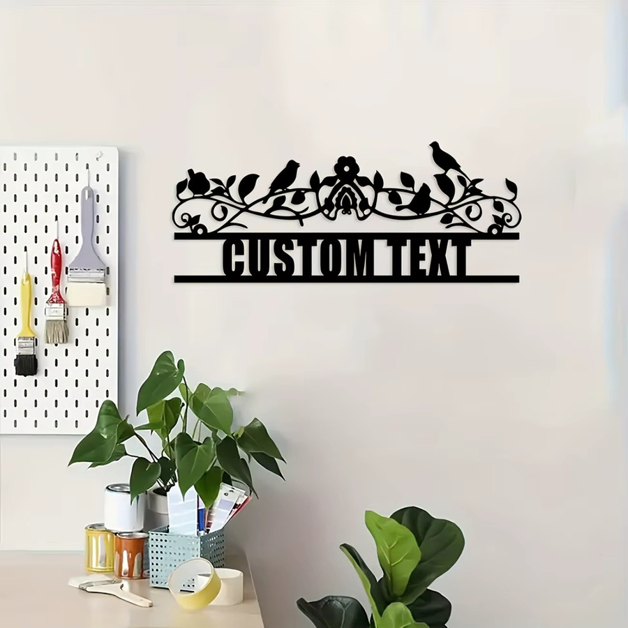 Personalisierte Wandkunst aus Metall von Hello Young mit Vogelmotiv in Schwarz im Vintage-Stil - Bild 2