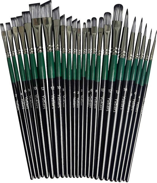 Yutiars Künstler Pinsel Set für Acryl, Öl, Aquarell und Körpermalerei in 6 oder 24 Stück - Bild 1
