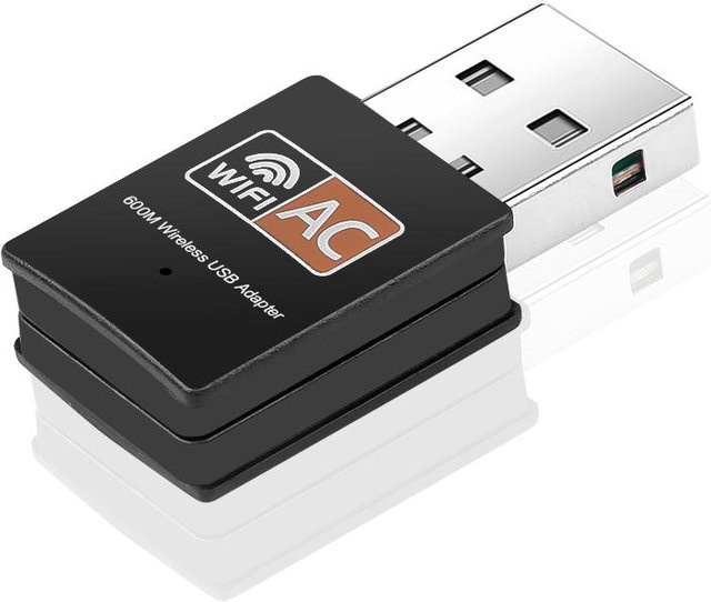 VAORLO Dual Band WiFi USB Adapter 600Mbps WiFi Dongle für PC in Schwarz - Bild 1