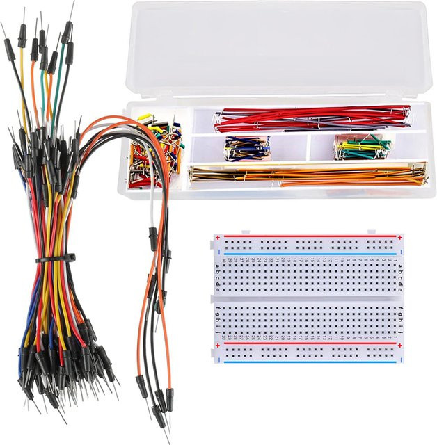 Breadboard-Überbrückungsdraht-Set mit 400-Punkt-Breadboard, 65 M/M-Überbrückungsdrähten und 140 Überbrückungsdrähten in verschiedenen Größen, mehrfarbig - Bild 1
