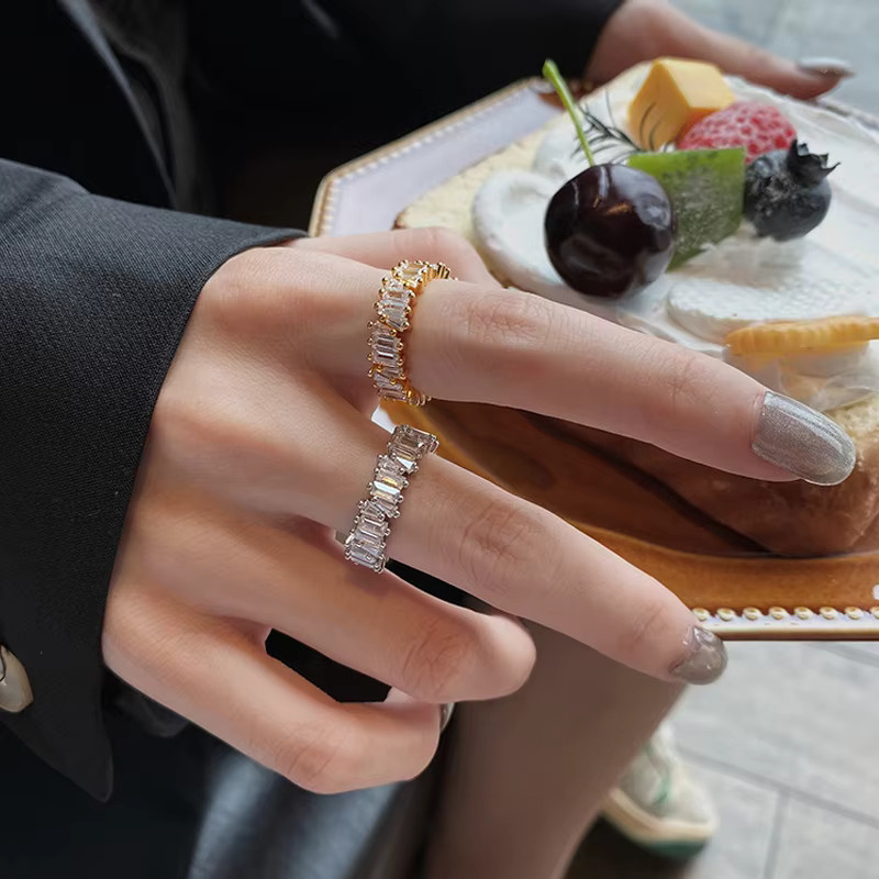IOGOU Offener Ring, Zirkonia, Bicolor, Damen - Bild 5