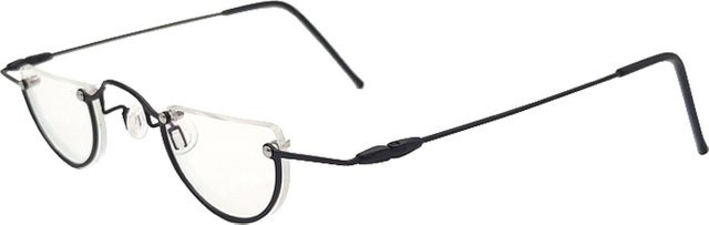 YUJO Lesebrille, halbgerahmte Metallfassung, rund, schwarz - Bild 1
