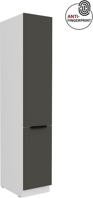 Küchen Hochschrank ARIA in Graphite matt mit Anti Fingerprint Effekt und fünf Böden, Breite: 40 cm - Bild 1