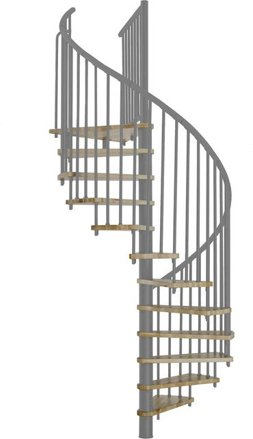 Minka Spindeltreppe Spiral Effect in Eiche Grau mit Ø 140 cm für eine Raumhöhe bis 309 cm - Bild 1