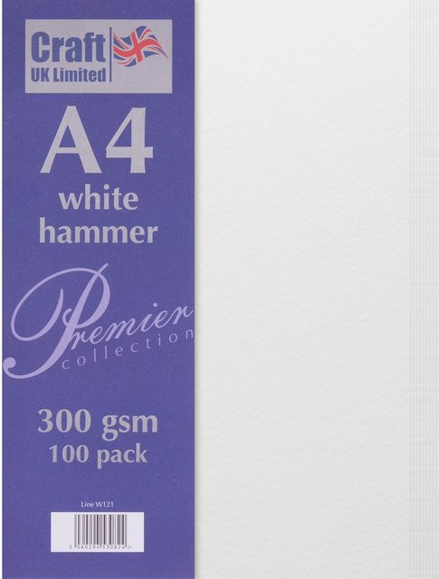 Craft UK Limited Konstruktionspapier in Weiß mit gehämmertem Design, A4 - Bild 1