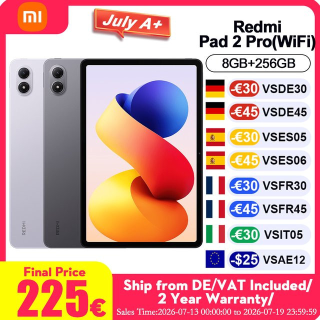 Xiaomi Redmi Pad 2 Pro Tablet Wi-Fi, 12,1 Zoll 2.5K Display, 8 GB RAM, 256 GB Speicher, Silver/Grey - Bild 1