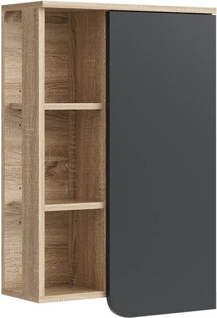 Vicco Hängeschrank Karen Badschrank in Sonoma und Anthrazit mit Tür und offenen Fächern B: 50 cm, H: 75 cm - Bild 2