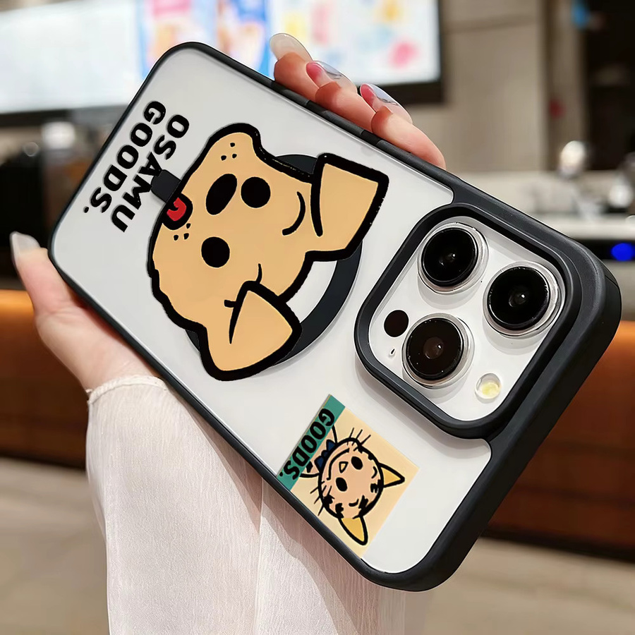 Caynes Stoßfeste Magnetische iPhone Hülle mit Cartoon Hund Design in Transparent aus Acryl für iPhone 17 16 15 14 13 12 11 Pro Max und Air - Bild 2