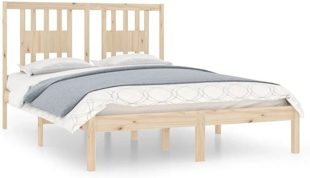 vidaXL Massivholzbett aus Kiefer in Braun mit rustikaler Optik, B/T/H: 120 x 200 cm - Bild 1