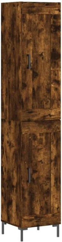 vidaxl Highboard in Räuchereiche und Braun aus Holzwerkstoff und Metall im Industrial Design, B/T/H: 34,5 x 34 x 180 cm - Bild 1