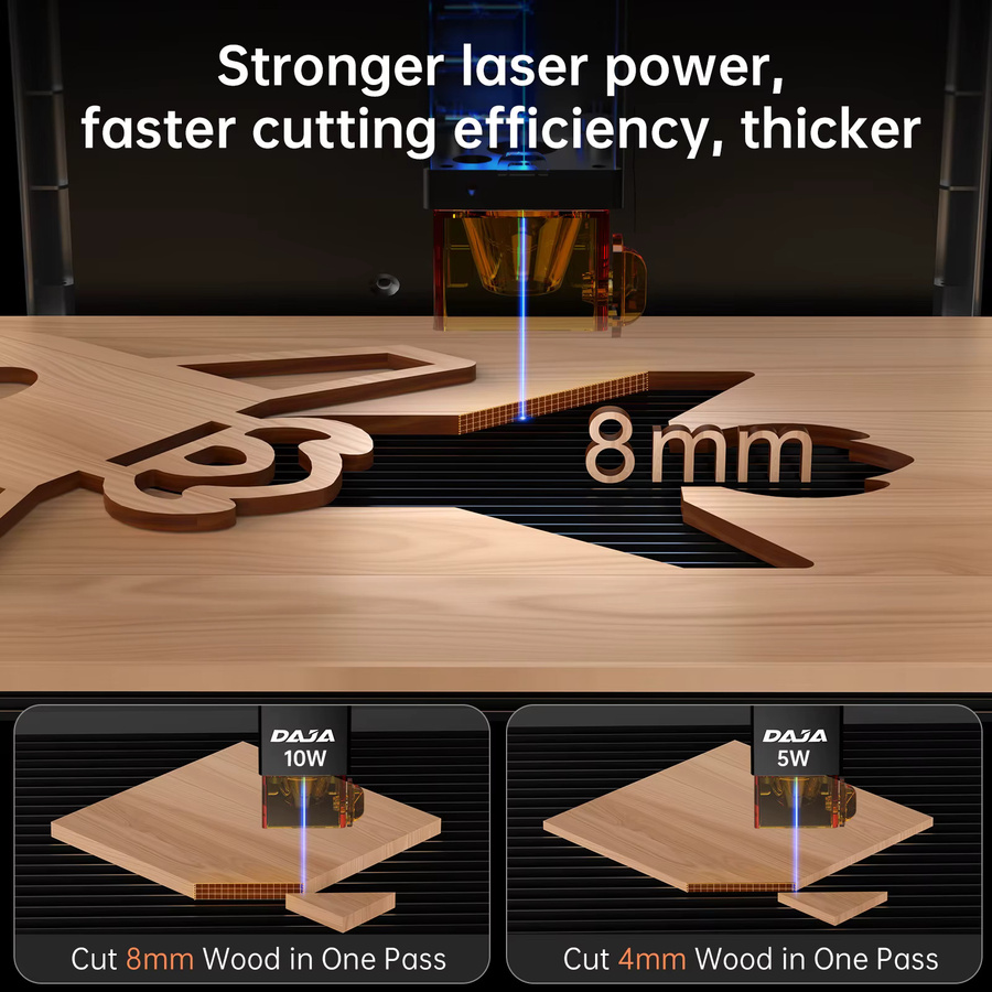 DAJA DJ6 Pro Mini-Lasergravurmaschine mit Sicherheitsabdeckung für Metall, Schmuck, Holz und Acrylglas - Bild 5