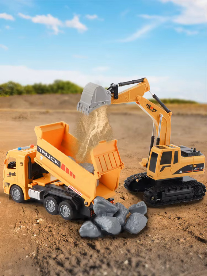 ZWN Ferngesteuerter Bagger und Muldenkipper, RC-Modellauto, Baufahrzeug - Bild 6