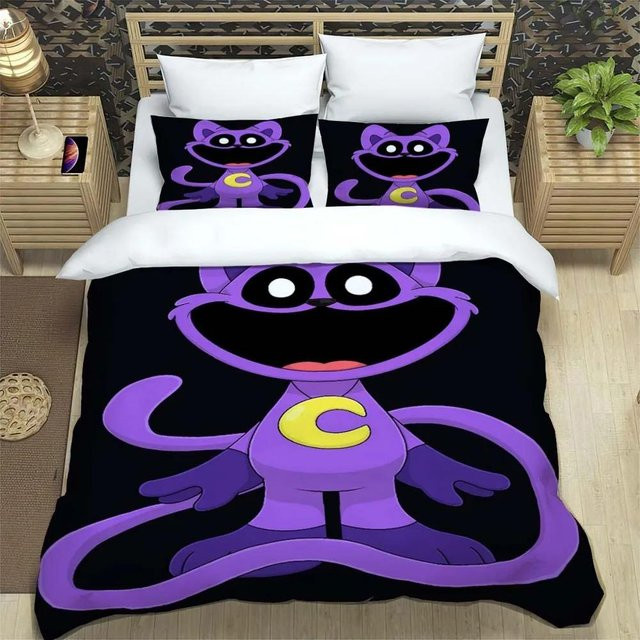 Bettwäscheset mit Anime-Motiv Catnap und Dogday in Mehrfarbig, bestehend aus Bettbezug und Kissenbezug, B/H: 240 x 210 cm - Bild 1