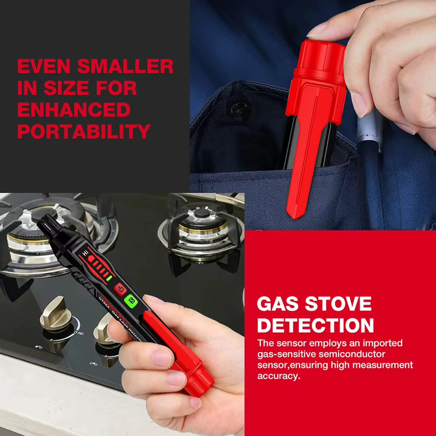 HABOTEST HT59A Erdgasdetektor mit akustischem und visuellem Alarm als tragbarer Gasdetektor zur Lokalisierung brennbarer Gasquellen für den Haushalt - Bild 4