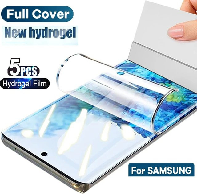5-teiliges Hydrogel Display Schutzfolien Set für Samsung Galaxy S24 S23 S22 S21 S20 S10 S9 S8 Note 20 Ultra sowie A54 A34 A24 A14 in Transparent - Bild 1