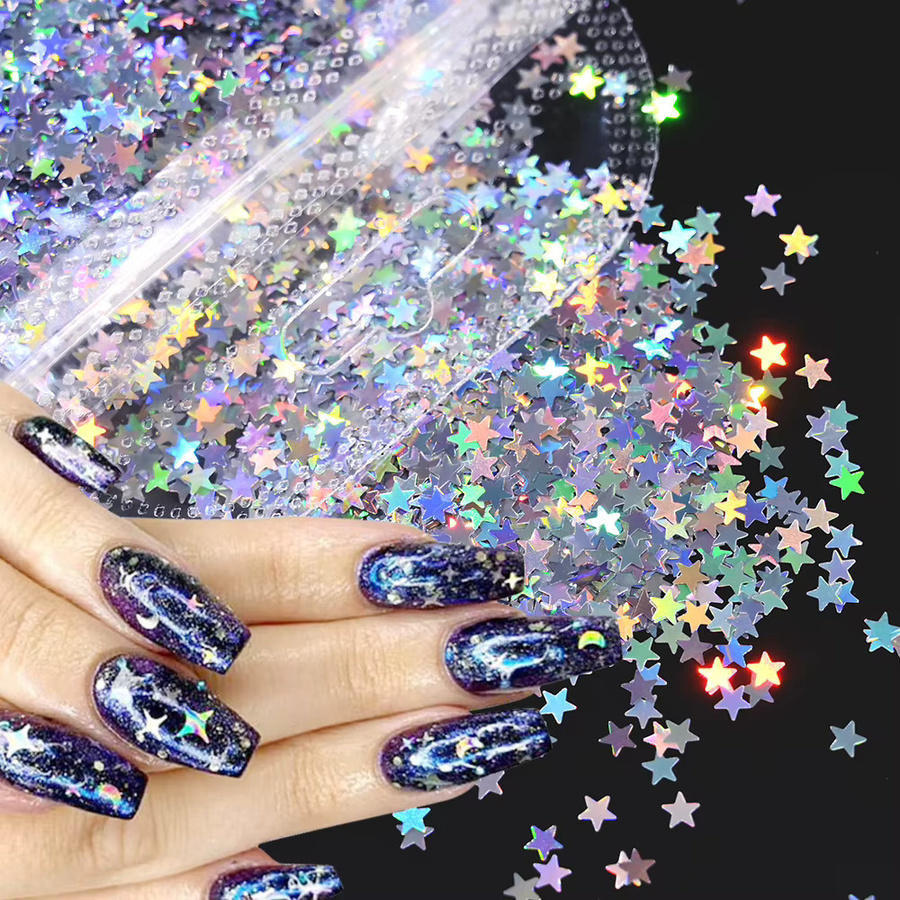 MAFANAILS Nagel Glitter, Silber, Sterne und Schmetterlinge, 10g - Bild 2