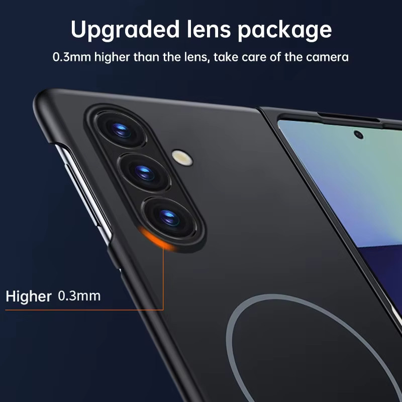 Magnetische und rahmenlose Schutzhülle für Samsung Galaxy Z Fold 7, 6, 5, 4 in Schwarz oder Grau mit kabelloser Ladefunktion - Bild 2