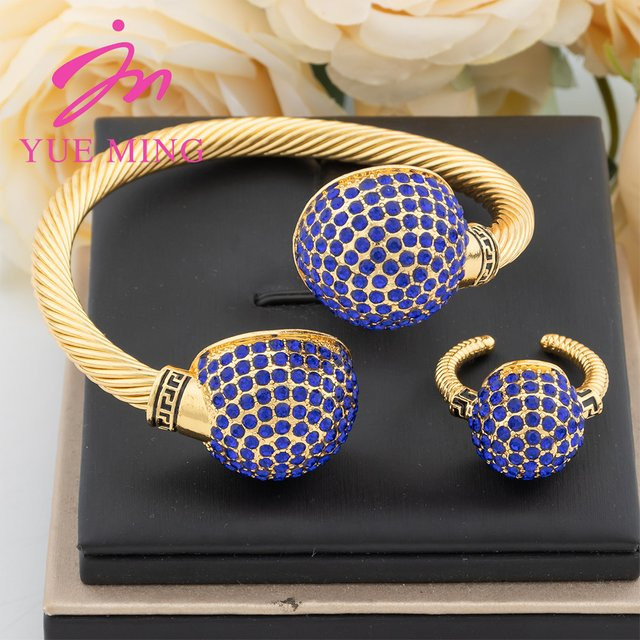Ym Armband Manschette Armreif mit Ring, Zirkonia, Damen, Gold - Bild 1