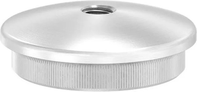 FeNau Einsteckkappe aus Edelstahl V2A in Silber für Rohr Ø 48,3x3,0 mm mit M8 Gewinde und gewölbtem Design - Bild 1