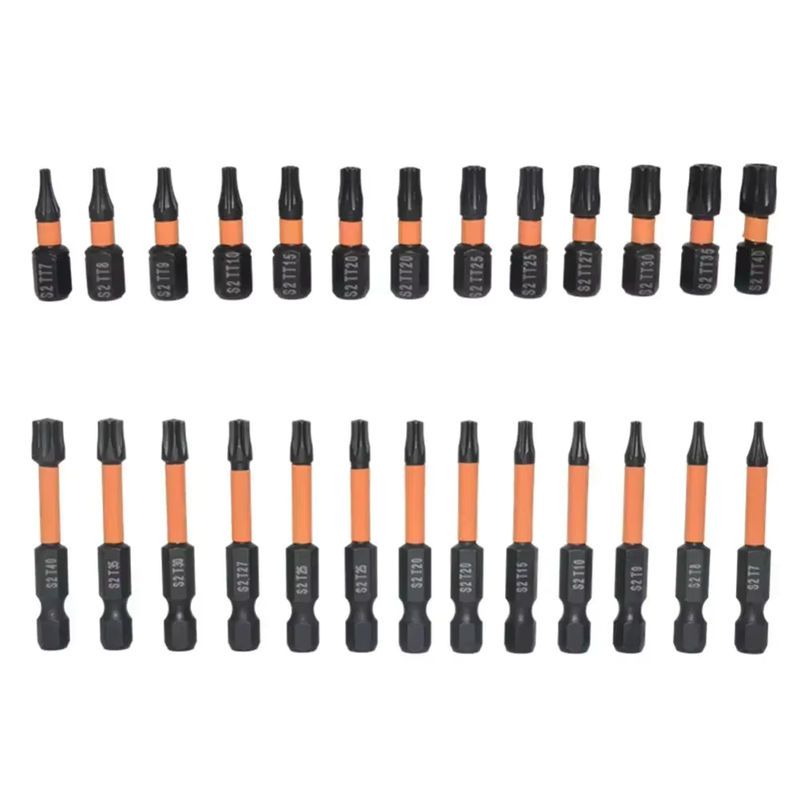 26-teiliges Torx-Bit-Set mit 1/4 Zoll Sechskantschaft für Schlagschrauber und Bohrer, manipulationssicher und schnellwechselbar - Bild 2
