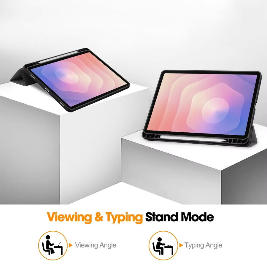 ZNOVAY Schutzhülle für Samsung Galaxy Tab S11 11 Zoll 2025 mit Stifthalter und Tri-Folding Flip Stand Case in Schwarz - Bild 3