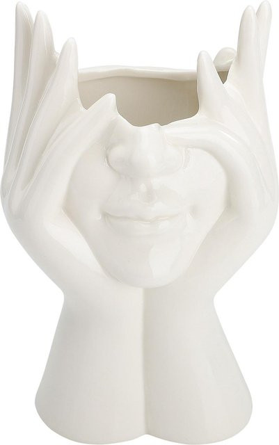 TOMTOP JMS Keramikvase in Schwarz mit menschlicher Form für moderne Blumenarrangements und Dekoration - Bild 1