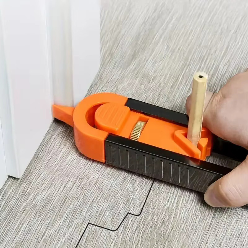 Profil-Anreißlineal als unregelmäßige Konturlehre mit Schloss und verstellbarer Verriegelung in Orange für die präzise Holzbearbeitung - Bild 2