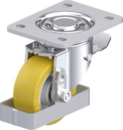 Blickle Stahlblech-Lenkrolle LH-ALTH 101K-3-ST-FS in Silber mit 100 mm Rad-Durchmesser und 420 kg Tragfähigkeit - Bild 1