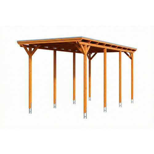 SKANHOLZ Caravan-Carport Emsland aus Fichte mit Stahl-Flachdach in Eiche hell und Anthrazit, B: 402 cm, T: 373 cm, H: 846 cm - Bild 3