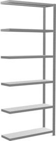 Schulte Anbauregal Steckregal MULTIplus250 in Silber mit 6 Fachböden und Kreuzstrebe, B/T/H: 250 x 100 x 30 cm - Bild 1