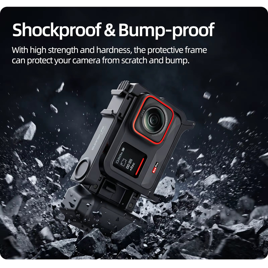 SZKOSTON Street Photo Grip Kit für Insta360 Ace Pro 2 und Ace Pro 1 – 2-in-1 abnehmbarer Käfiggriff mit Schnellverschluss in Schwarz - Bild 6