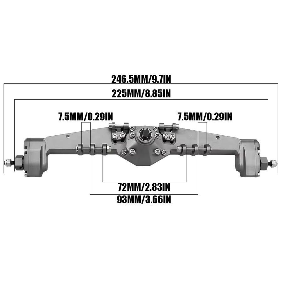 Axial RC Crawler Ganzmetall-Portalachse, Zubehör, Grau - Bild 2