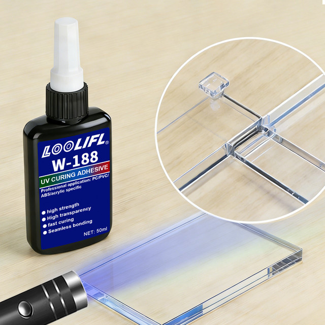 LOOLIFL UV-Klebstoff Transparent 50g mit Taschenlampe für Glas, Schmuck und DIY-Reparaturen - Bild 1