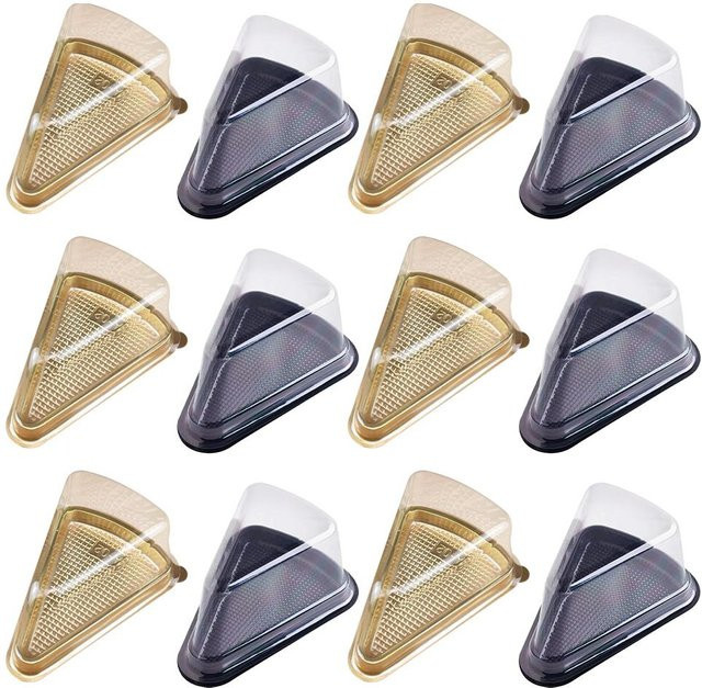 40 Stück transparente Kuchenständer mit Deckel von Binchi Outdoor Product, dreieckige Cupcake-Behälter aus Kunststoff zum Stapeln - Bild 1