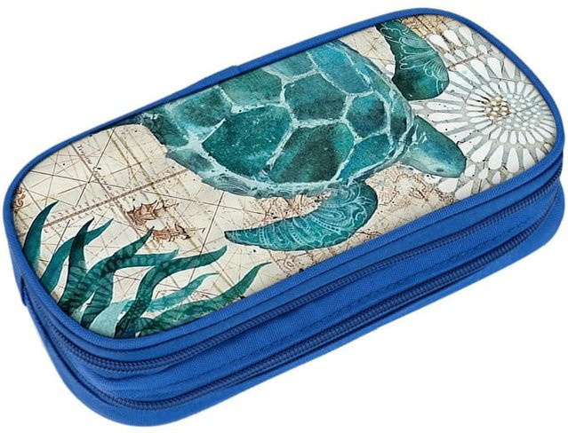 Muli Pack Flache Schultasche mit Schildkrötenmuster für Kinder in Grün und Blau - Bild 1