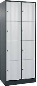 C+P Schließfachschrank Resisto mit 2 Abteilen und 8 Fächern, Farbe: Lichtgrau/Anthrazitgrau, B/T/H: 77,2 x 54,0 x 195,0 cm - Bild 1