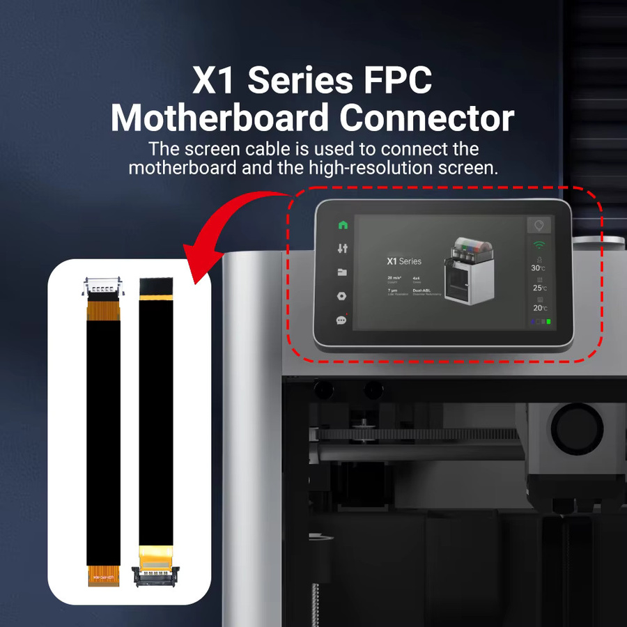 AP-Board Ersatz Flexkabel für Bamboo Lab X1 und X1C Touchscreen Display-Anschluss, Farbe: Schwarz - Bild 2
