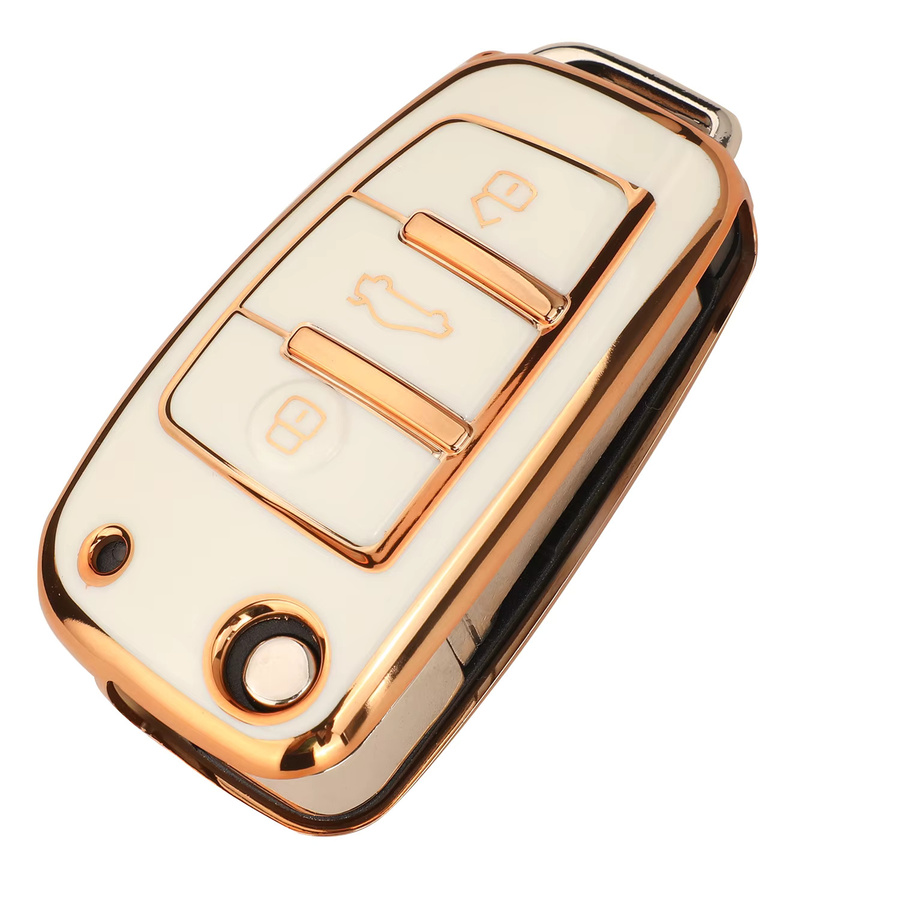 Jingyuqin Weiche TPU-Autoschlüsselhülle für Audi A1 A3 A4 A5 A6 A7 A8 Q3 Q5 Q7 Q8 TT S3 S4 S6 RS E-tron - Bild 2