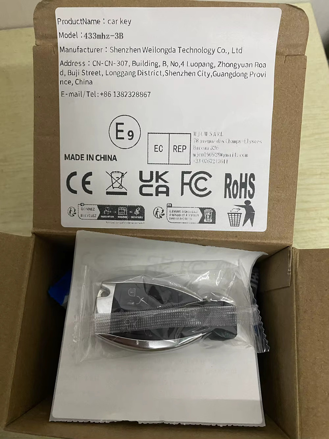 Wilongda BGA Style 3/4 Tasten Fernbedienung Autoschlüssel 433 MHz für Mercedes Benz C E S in Schwarz - Bild 4