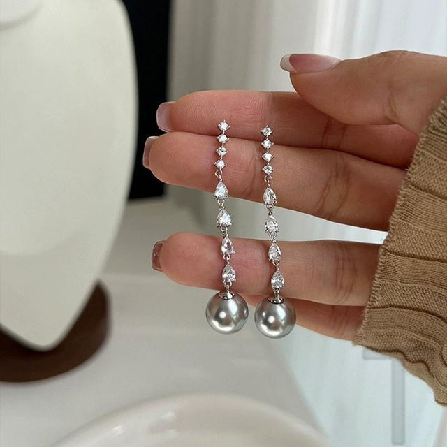 Lucky Star Jewelry Ohrringe, 925 Silber, Zirkonia, Perle, Damen - Bild 1