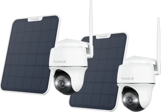 Reolink Argus B440 WiFi Überwachungskamera mit Solar Panel Doppelpack in Weiß - Bild 1