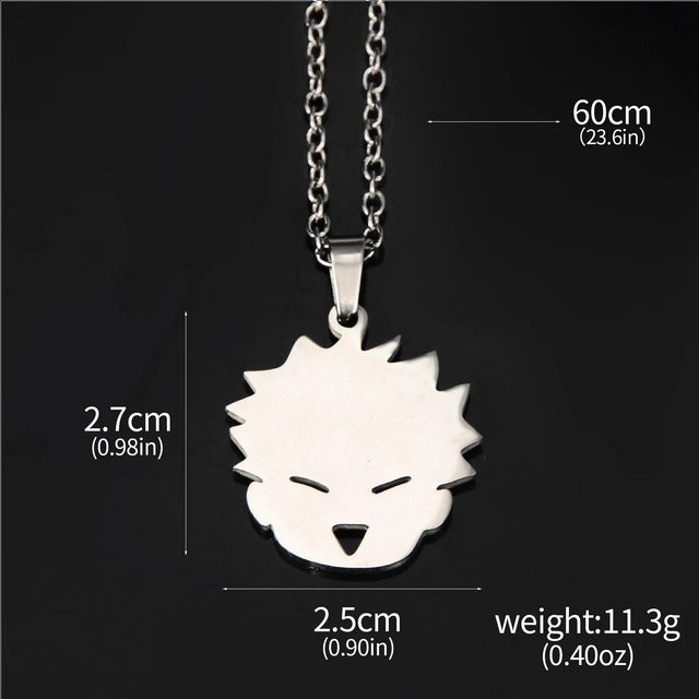Benicetees Halskette Jujutsu Kaisen Satoru Katze, Edelstahl, Weiß, Unisex - Bild 1