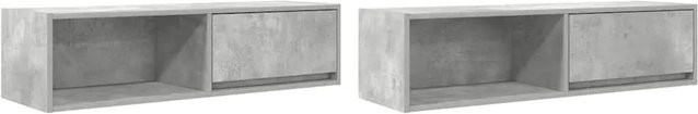 2er-Set vidaXL TV-Schränke aus Holzwerkstoff in Betongrau, Wandmontage, B/H/T: 100 x 25,5 x 31 cm - Bild 1