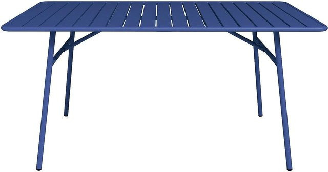 Vente-unique Gartentisch Mirmande aus Metall in Marineblau, Breite: 160 cm - Bild 1